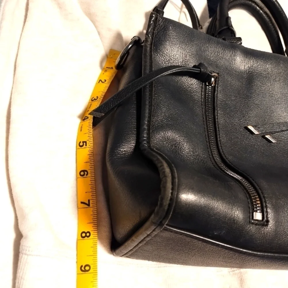 Ted Baker Hanaee Double Zipper  Black Leather Handbag